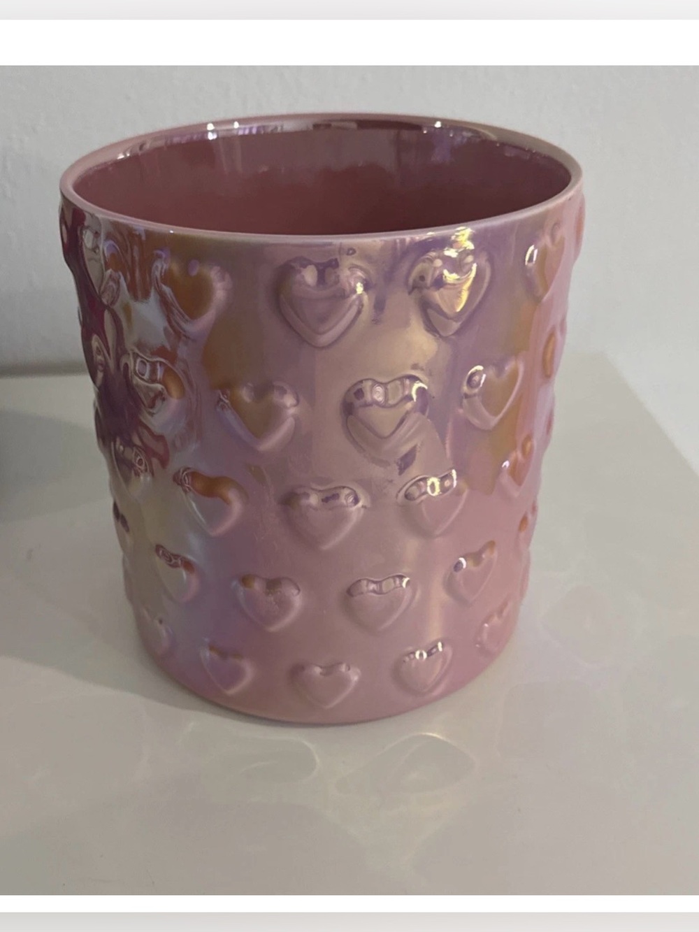 Ceramic Utensil Holder, Decorative Vase Paris Hilton Stoneware 189251 Pink New